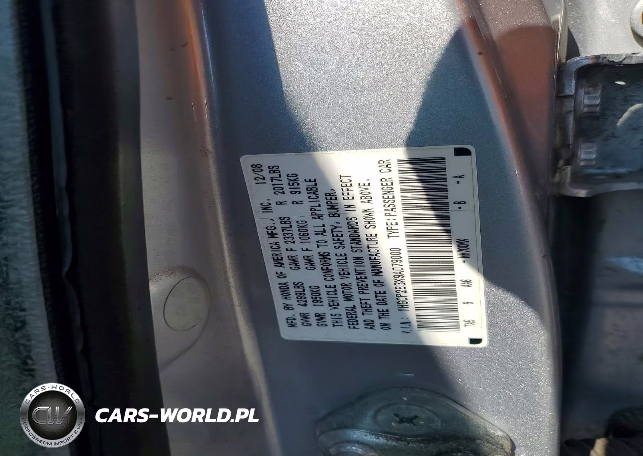 2009 Honda Accord Lx VIN:1HGCP263X9A079000 - 12