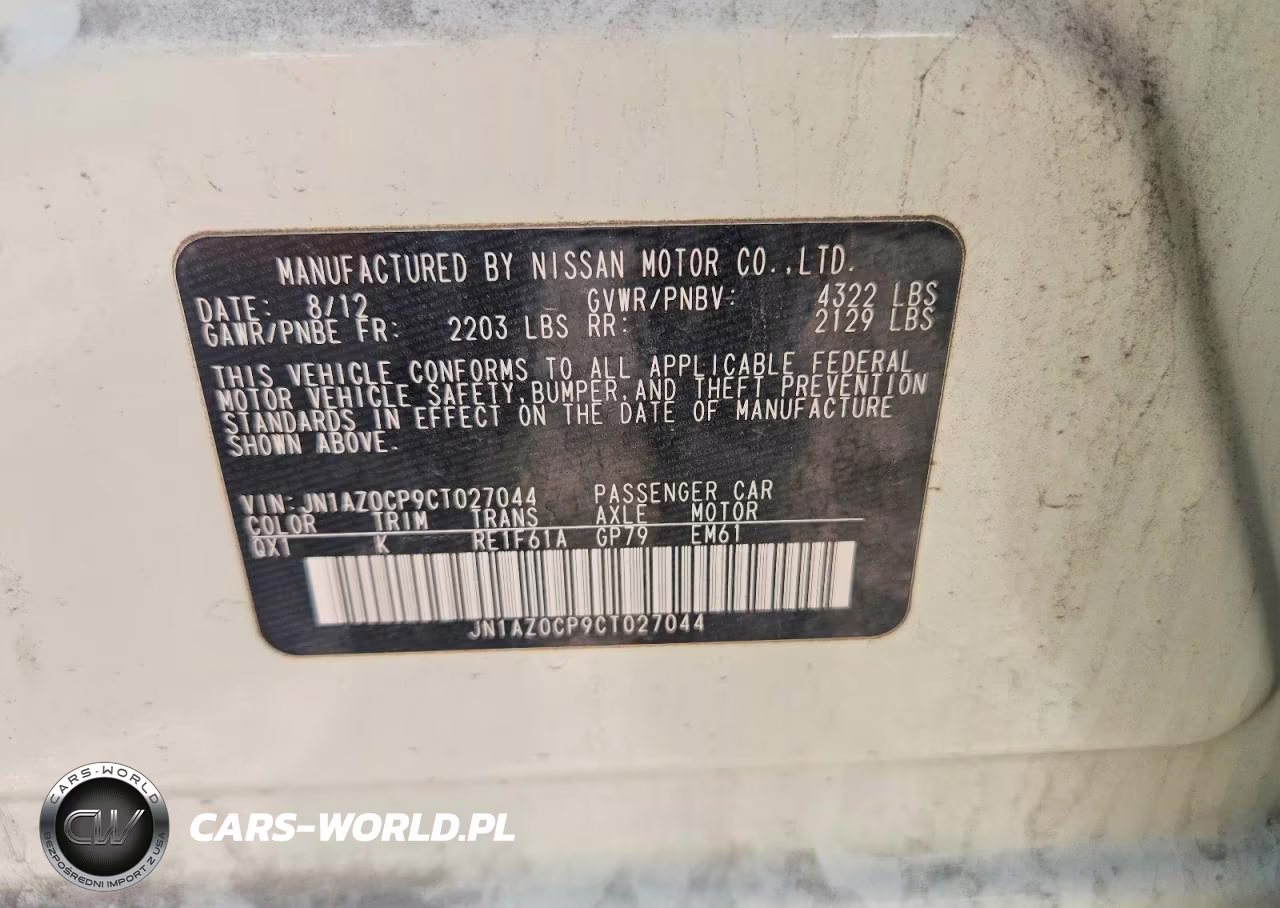 2012 Nissan Leaf Ev 5D VIN:JN1AZ0CP9CT027044 - 12