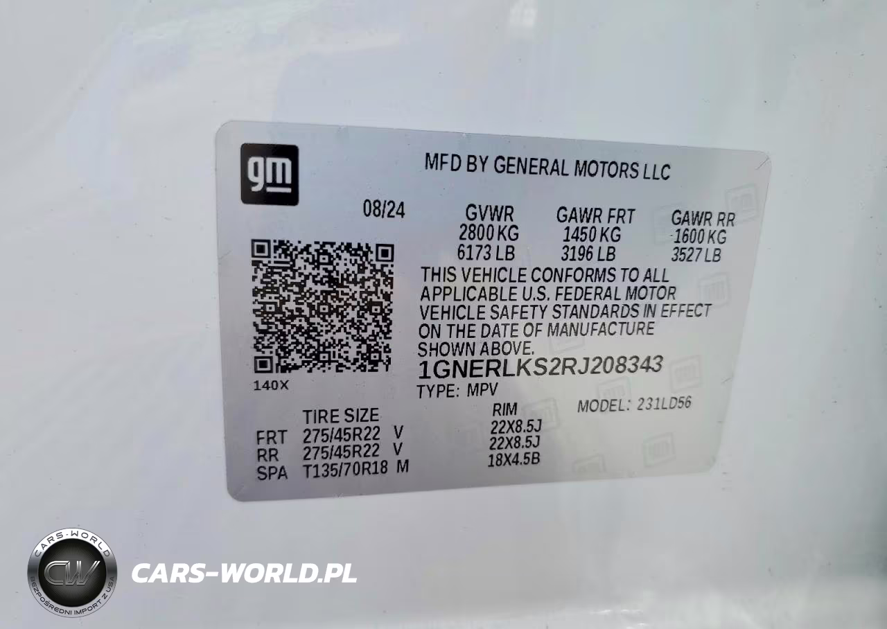 2024 Chevrolet Traverse Rs VIN:1GNERLKS2RJ208343 - 13