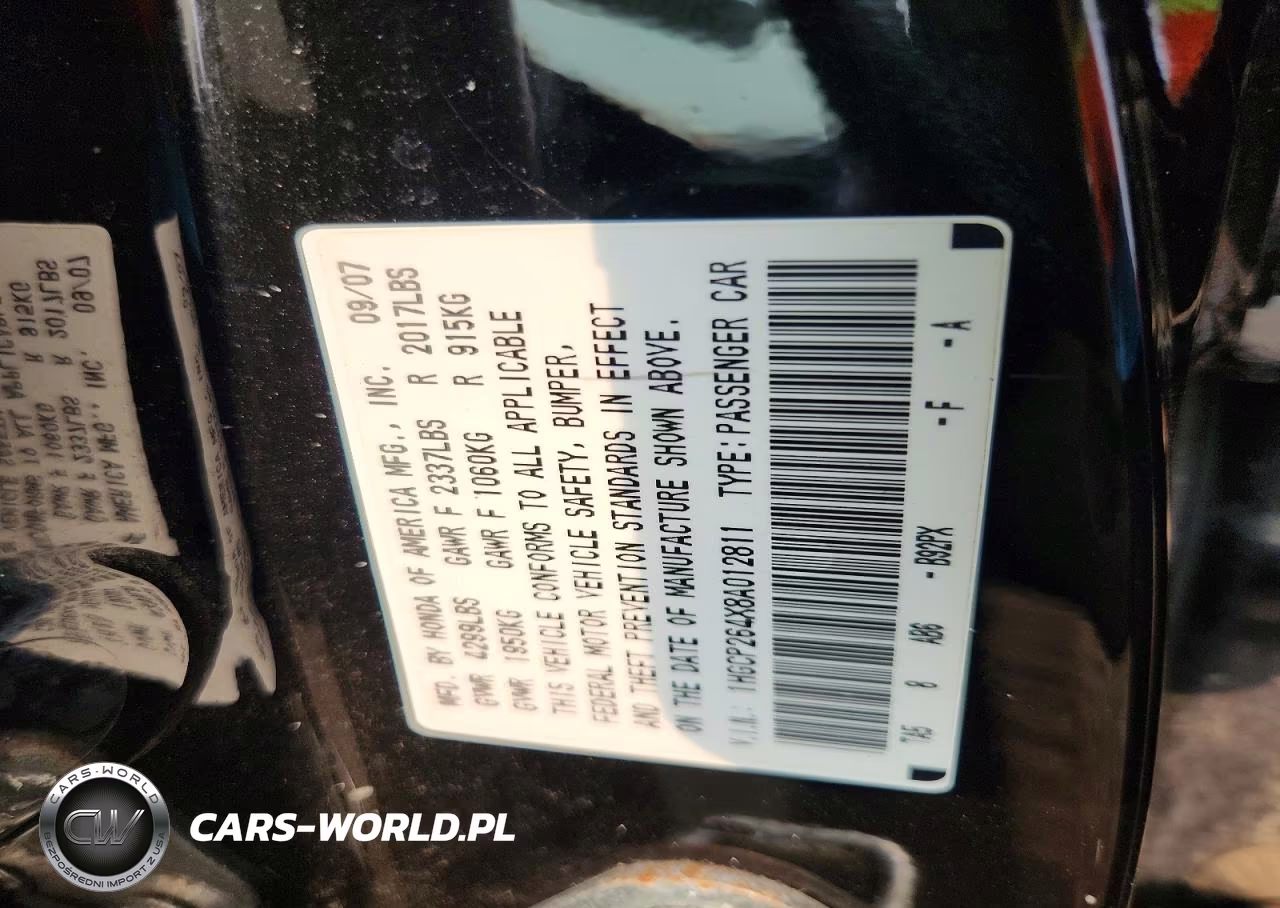 2008 Honda Accord Lxp VIN:1HGCP264X8A012811 - 12