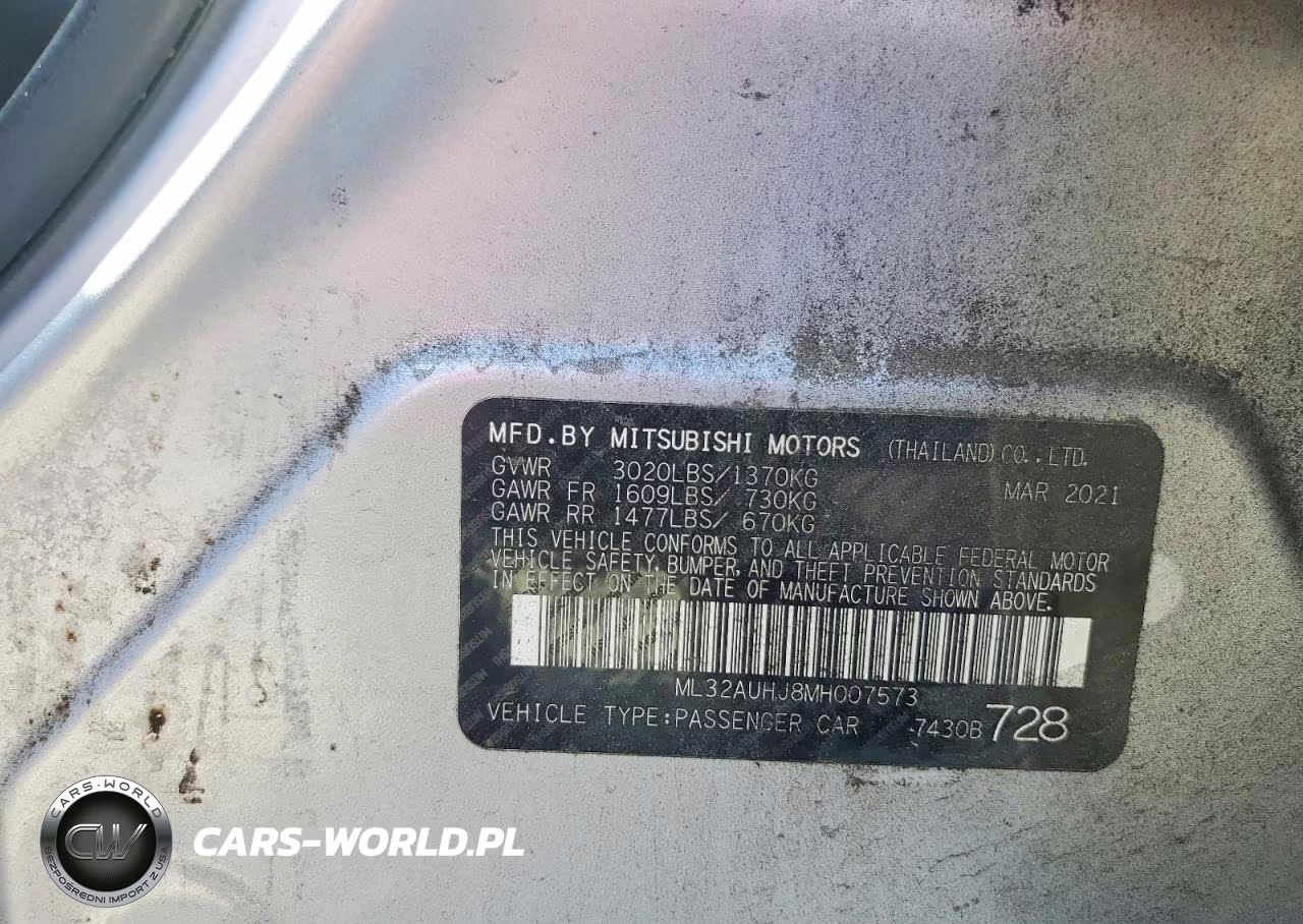2021 Mitsubishi Mirage Es VIN:ML32AUHJ8MH007573 - 12