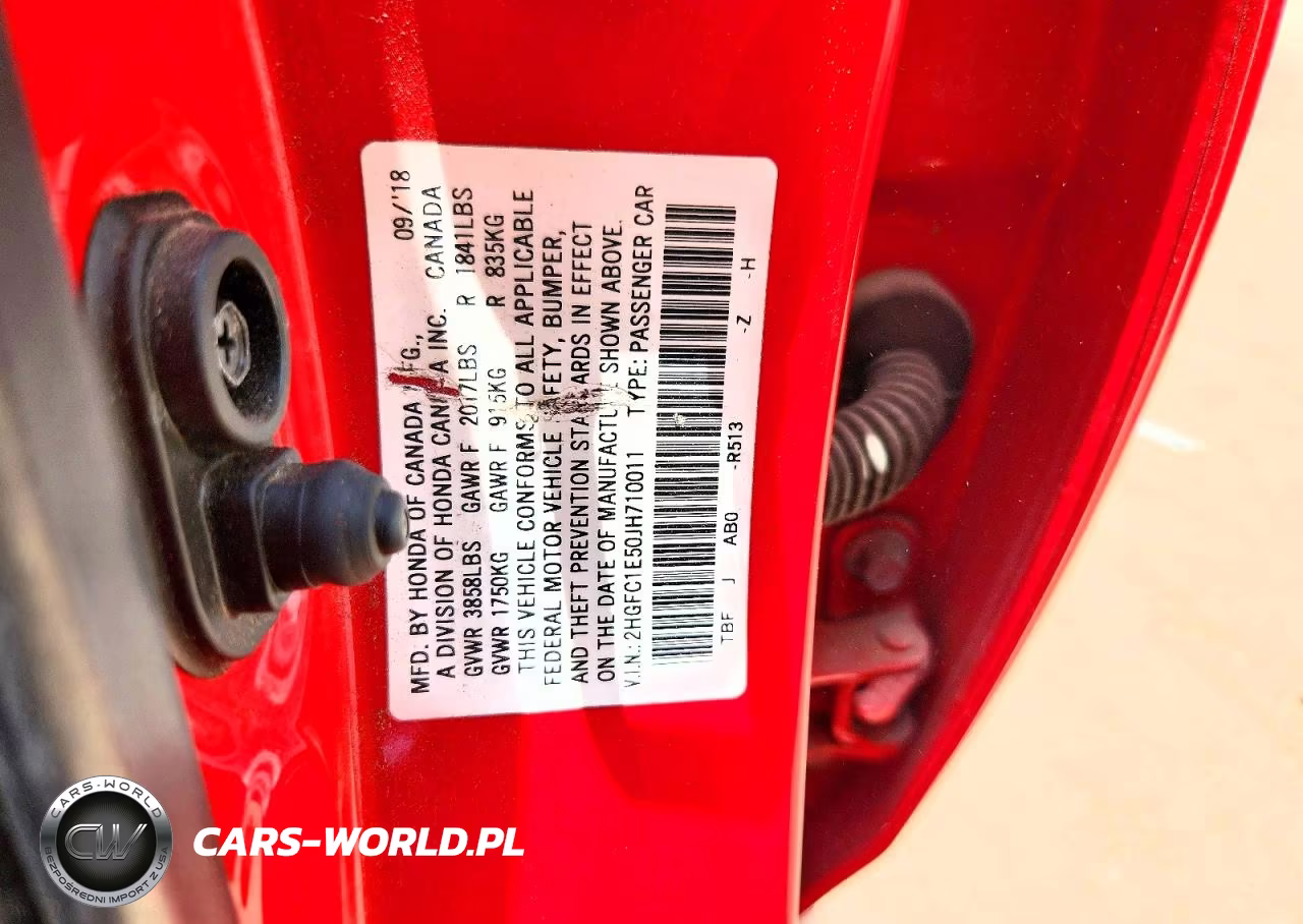 2018 Honda Civic Si VIN:2HGFC1E50JH710011 - 12