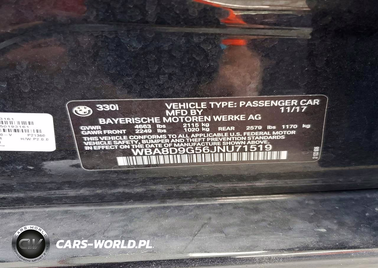 2018 BMW 330 Xi VIN:WBA8D9G56JNU71519 - 12