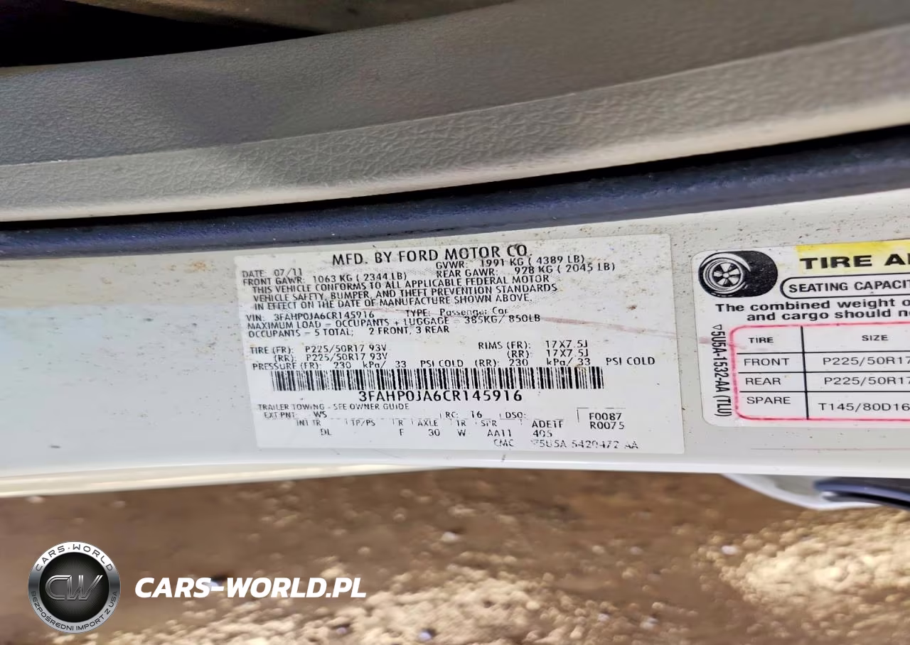 2012 Ford Fusion Sel VIN:3FAHP0JA6CR145916 - 12