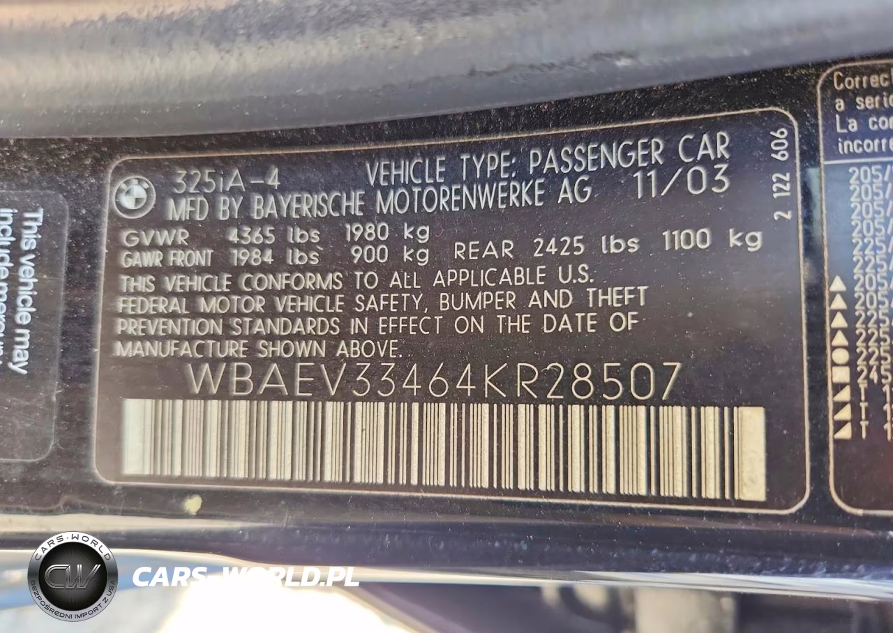 2004 BMW 325 I VIN:WBAEV33464KR28507 - 12