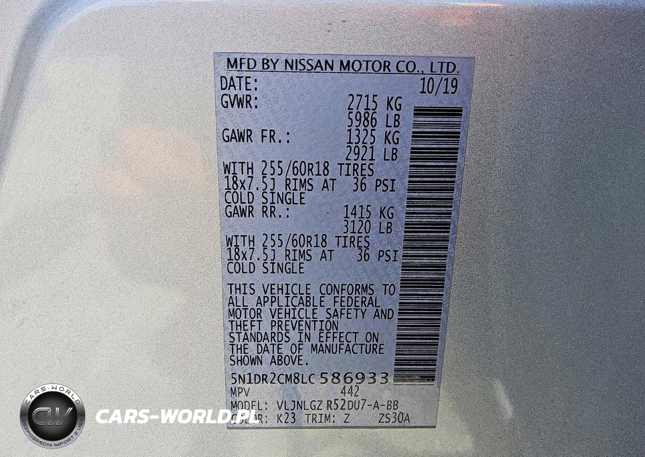 2020 Nissan Pathfinder Sl VIN:5N1DR2CM8LC586933 - 13