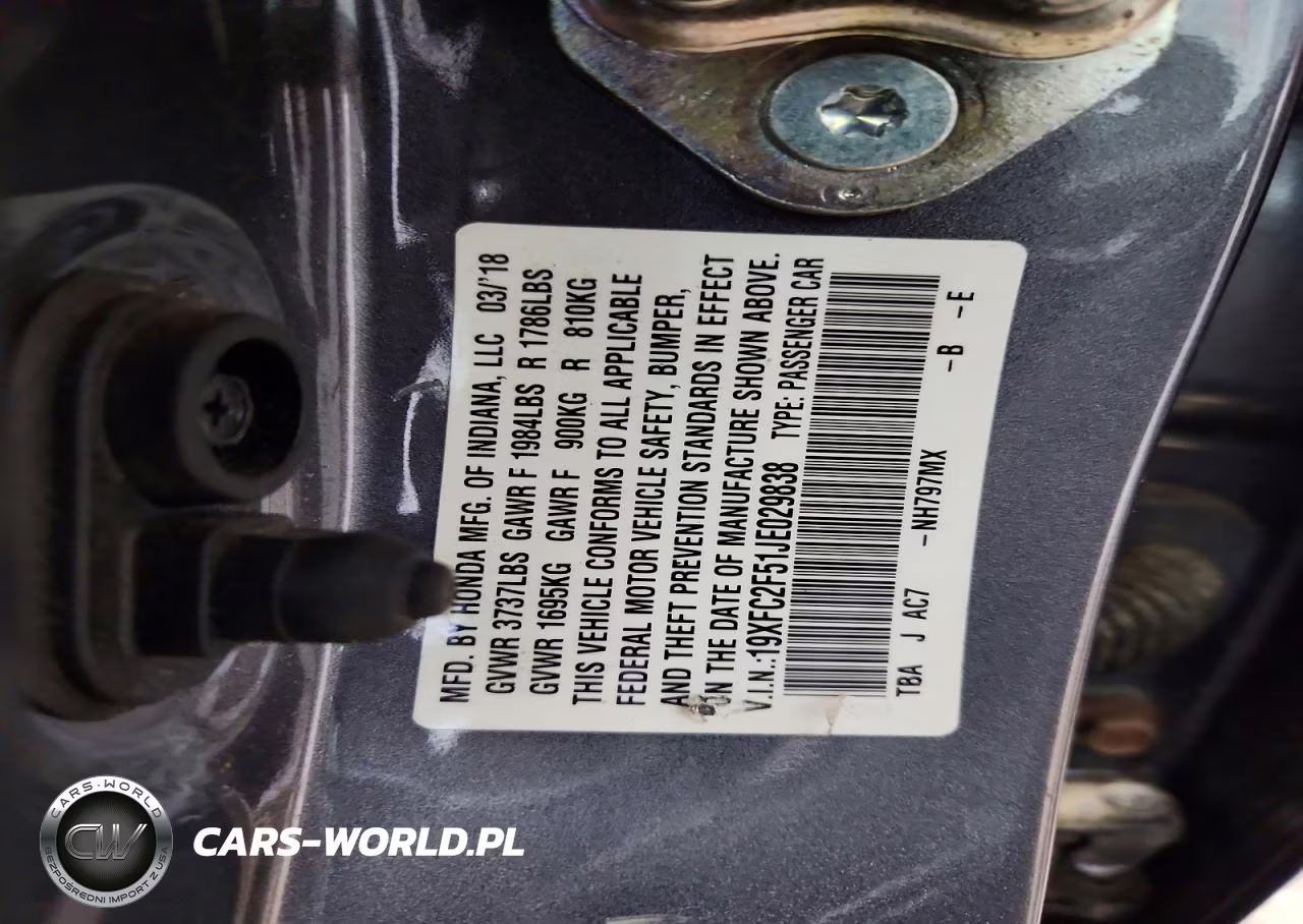 2018 Honda Civic Lx VIN:19XFC2F51JE029838 - 12