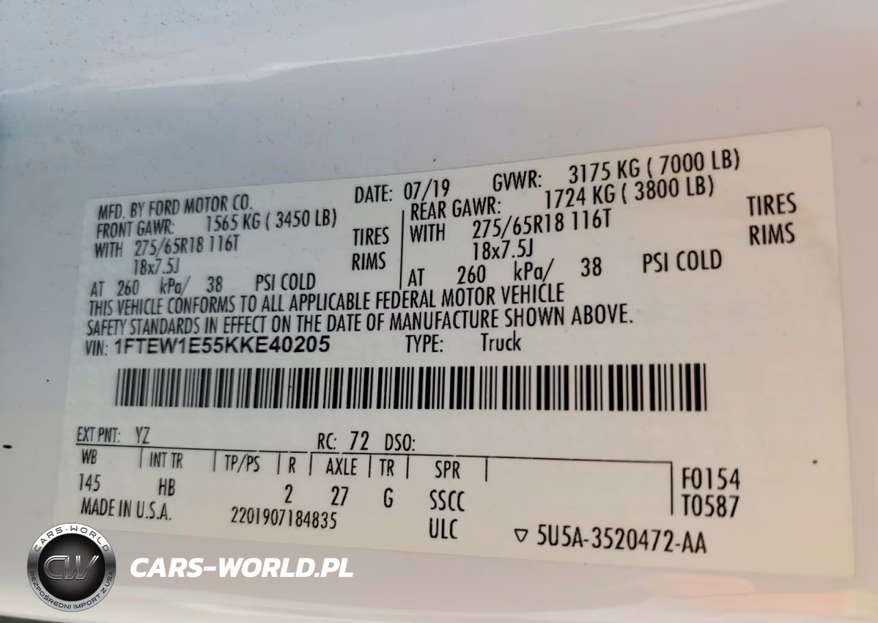 2019 Ford F150 Supercrew VIN:1FTEW1E55KKE40205 - 12