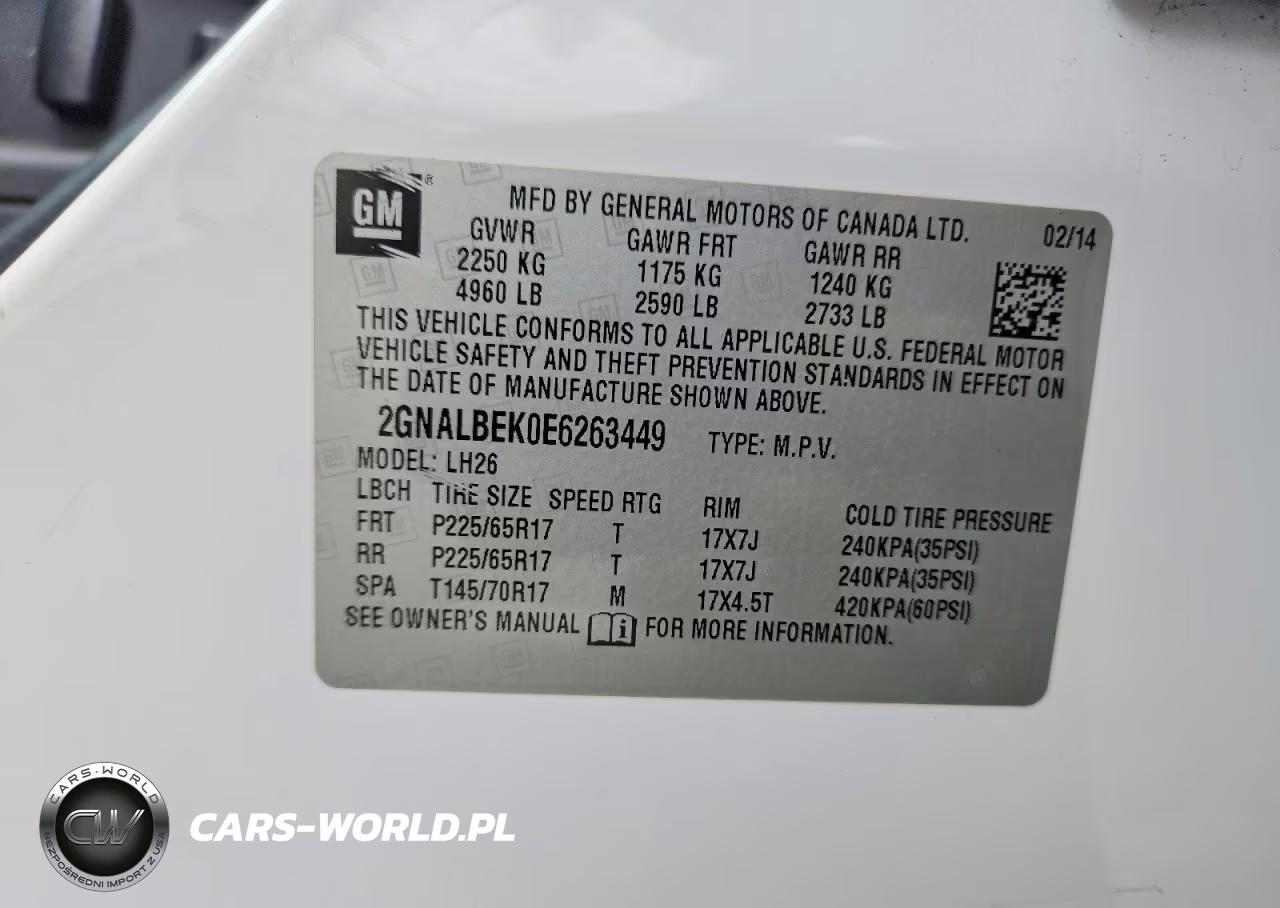 2014 Chevrolet Equinox Lt VIN:2GNALBEK0E6263449 - 13