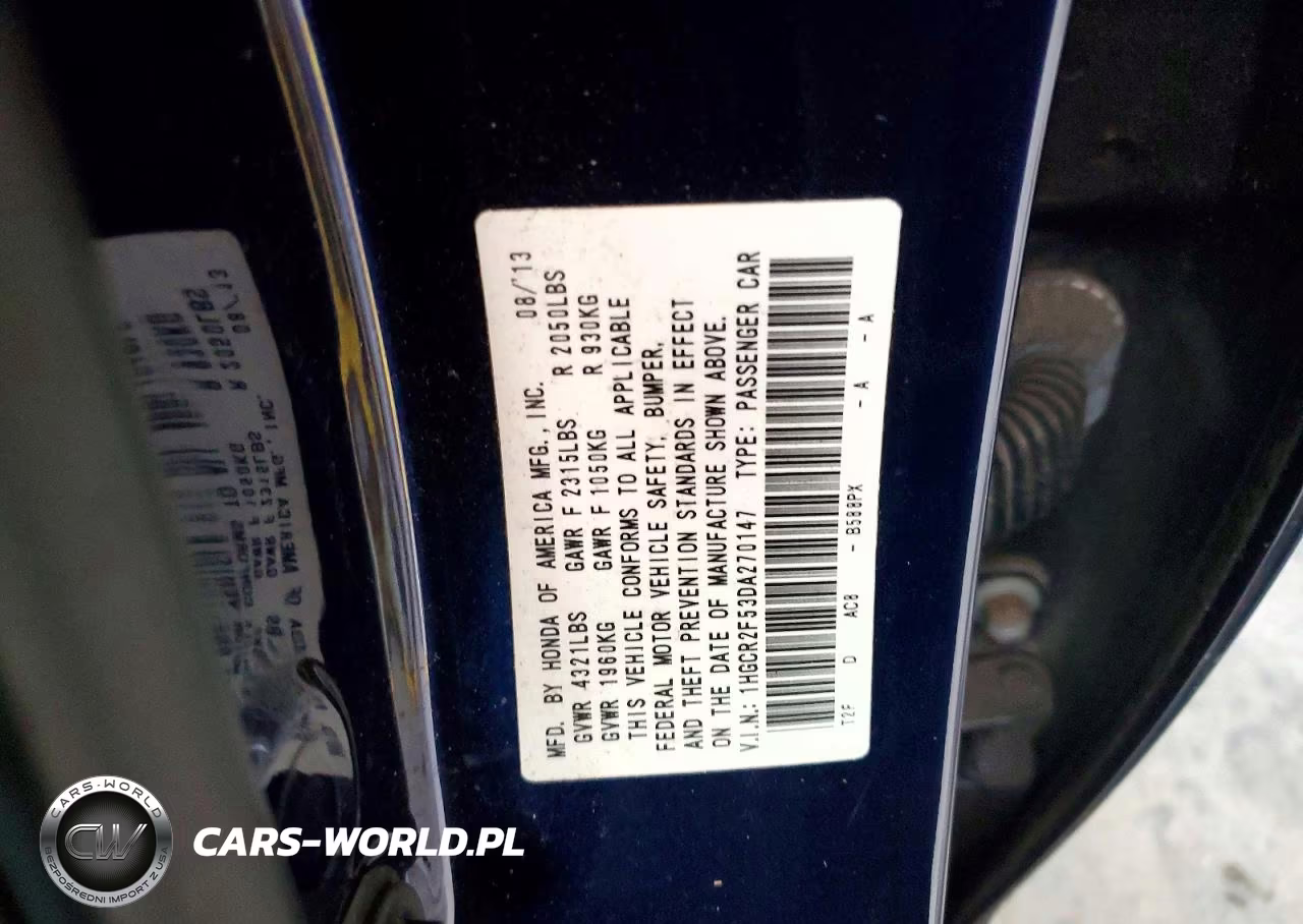 2013 Honda Accord Sport VIN:1HGCR2F53DA270147 - 13