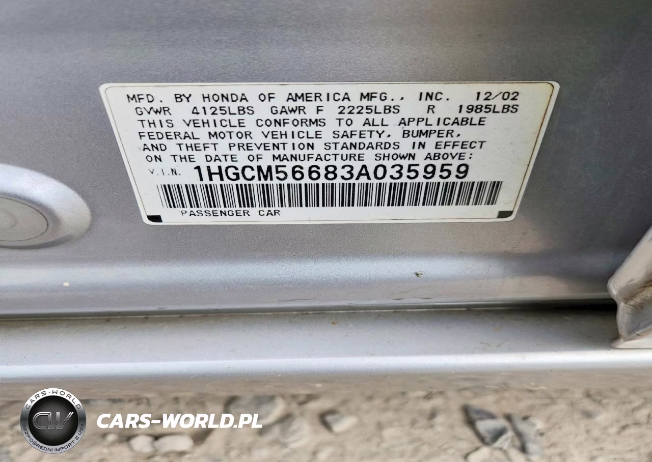 2003 Honda Accord Ex VIN:1HGCM56683A035959 - 13