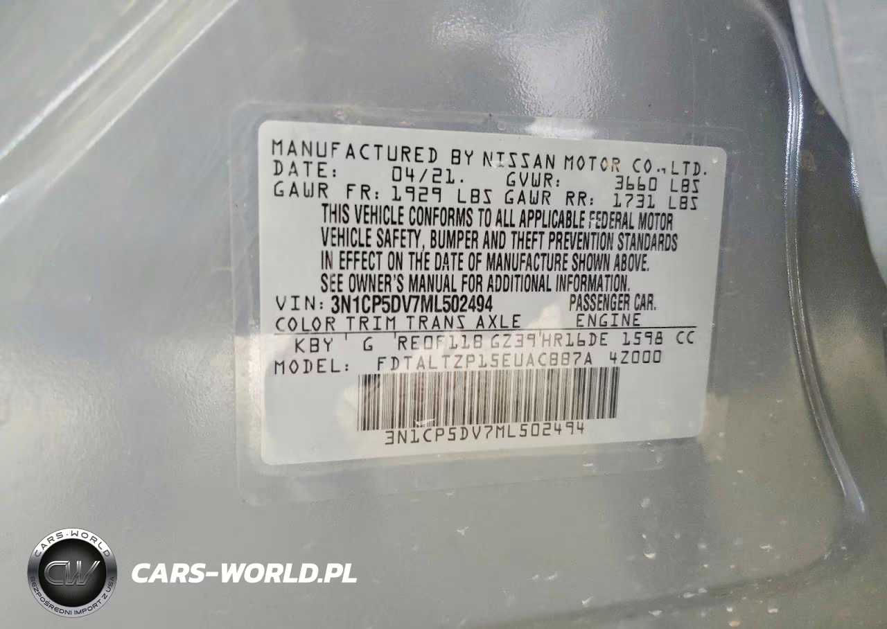 2021 Nissan Kicks Sr VIN:3N1CP5DV7ML502494 - 13