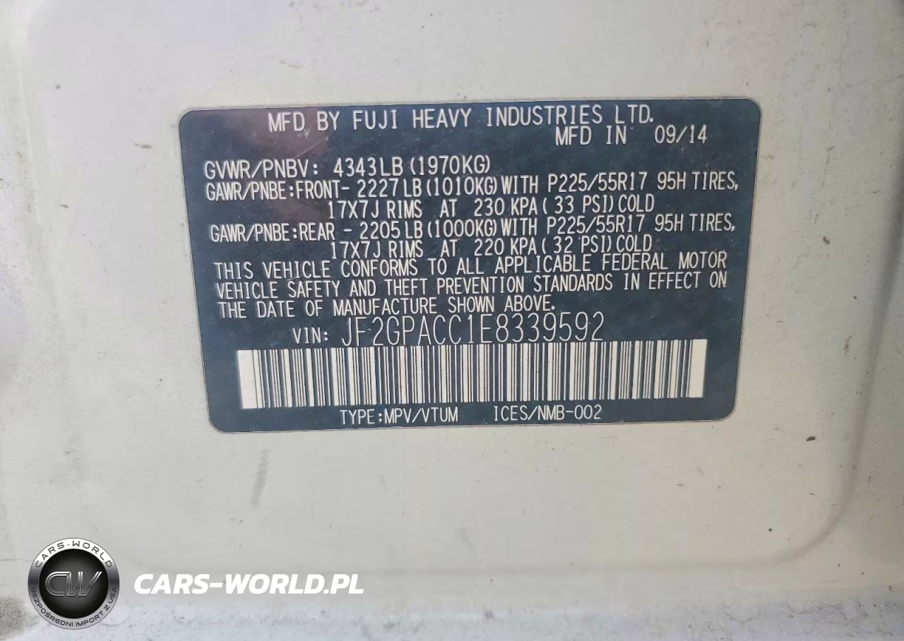 2014 Subaru Xv Crosstrek 2.0 Premium VIN:JF2GPACC1E8339592 - 13