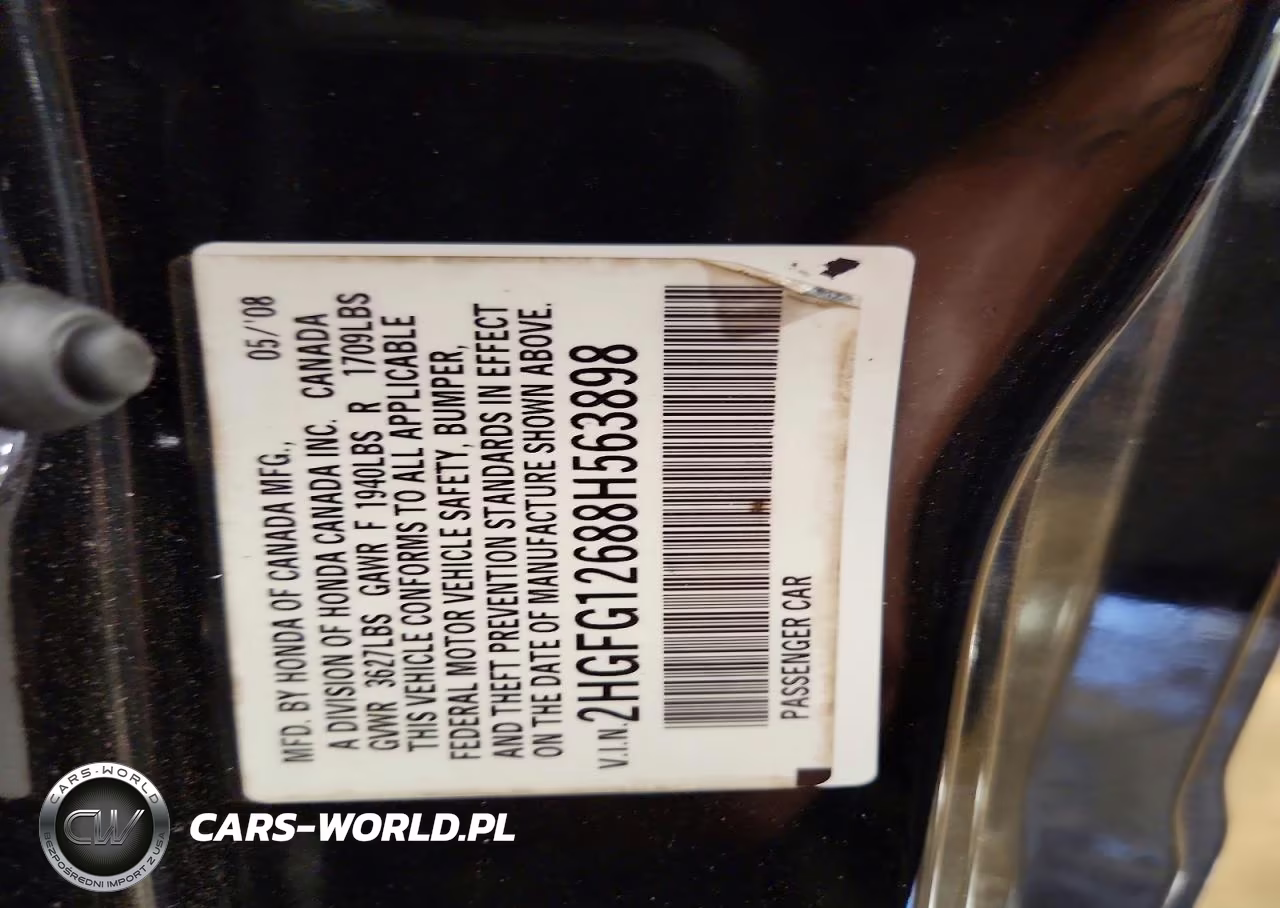 2008 Honda Civic Lx VIN:2HGFG12688H563898 - 12