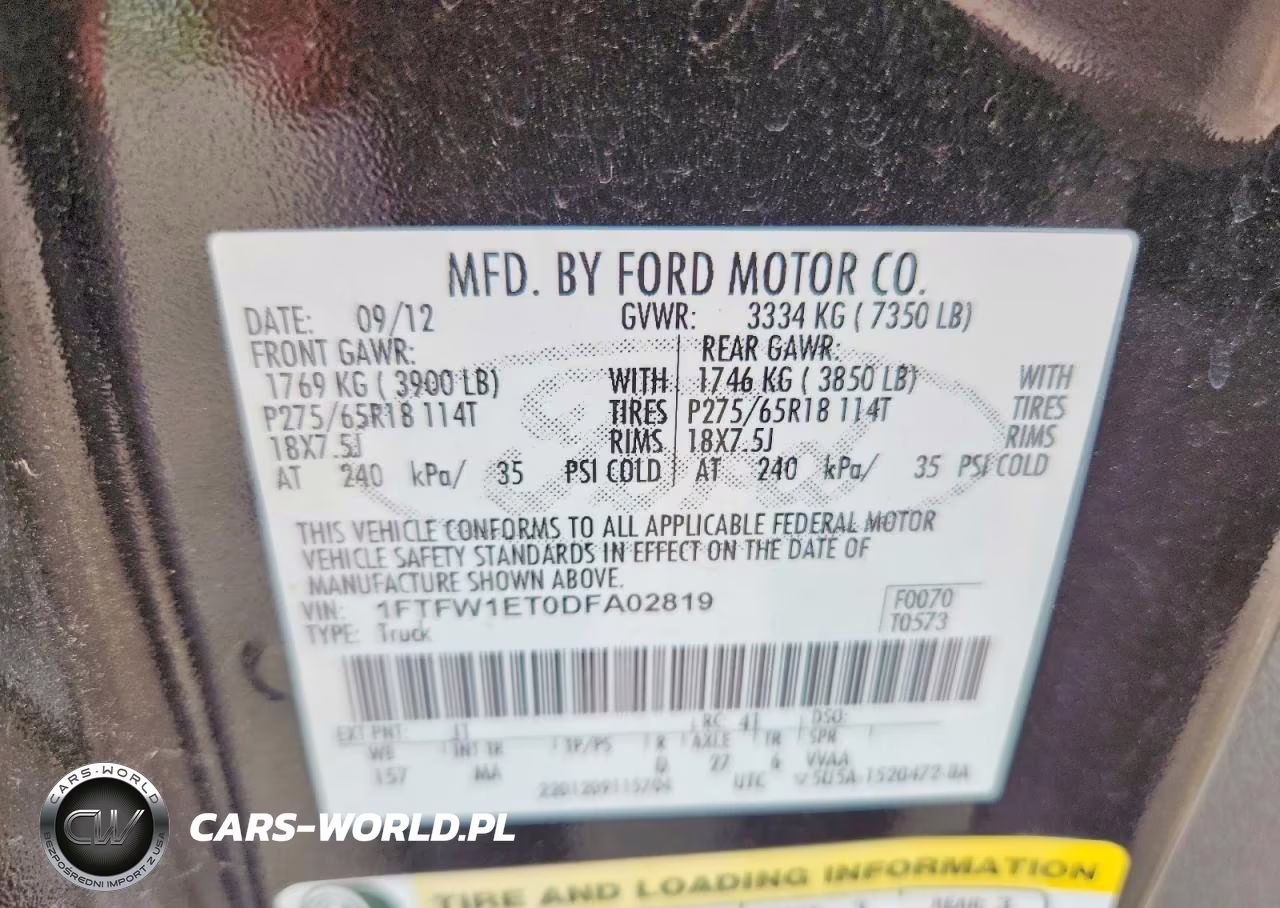 2013 Ford F150 Supercrew VIN:1FTFW1ET0DFA02819 - 12