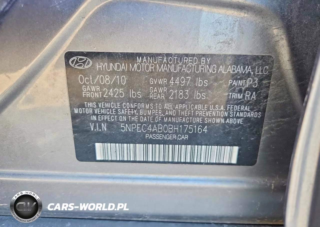 2011 Hyundai Sonata Se 2.0T VIN:5NPEC4AB0BH175164 - 12