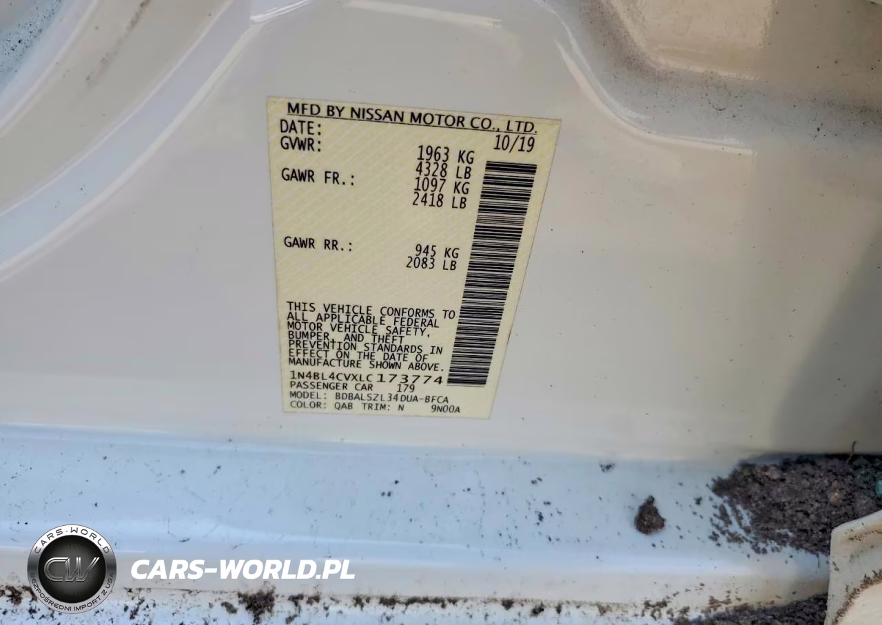 2020 Nissan Altima VIN:1N4BL4CVXLC173774 - 12