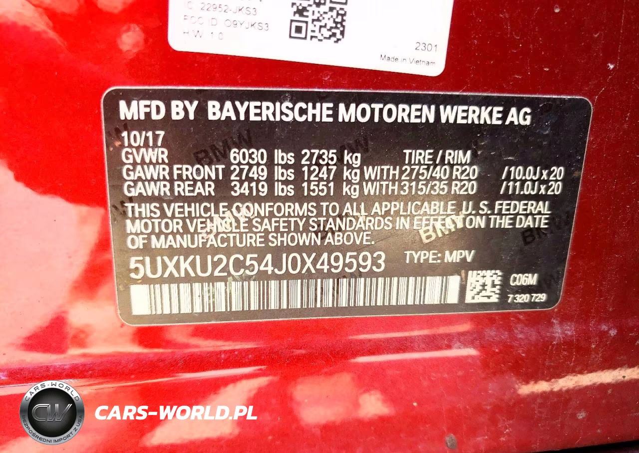2018 BMW X6 xDrive35I VIN:5UXKU2C54J0X49593 - 13