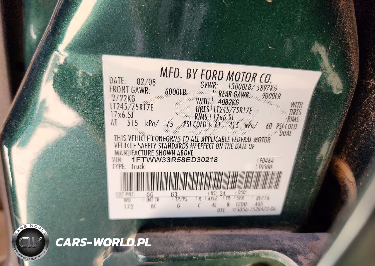 2005 Ford F350 Srw Super Duty VIN:1FTWW33R58ED30218 - 12