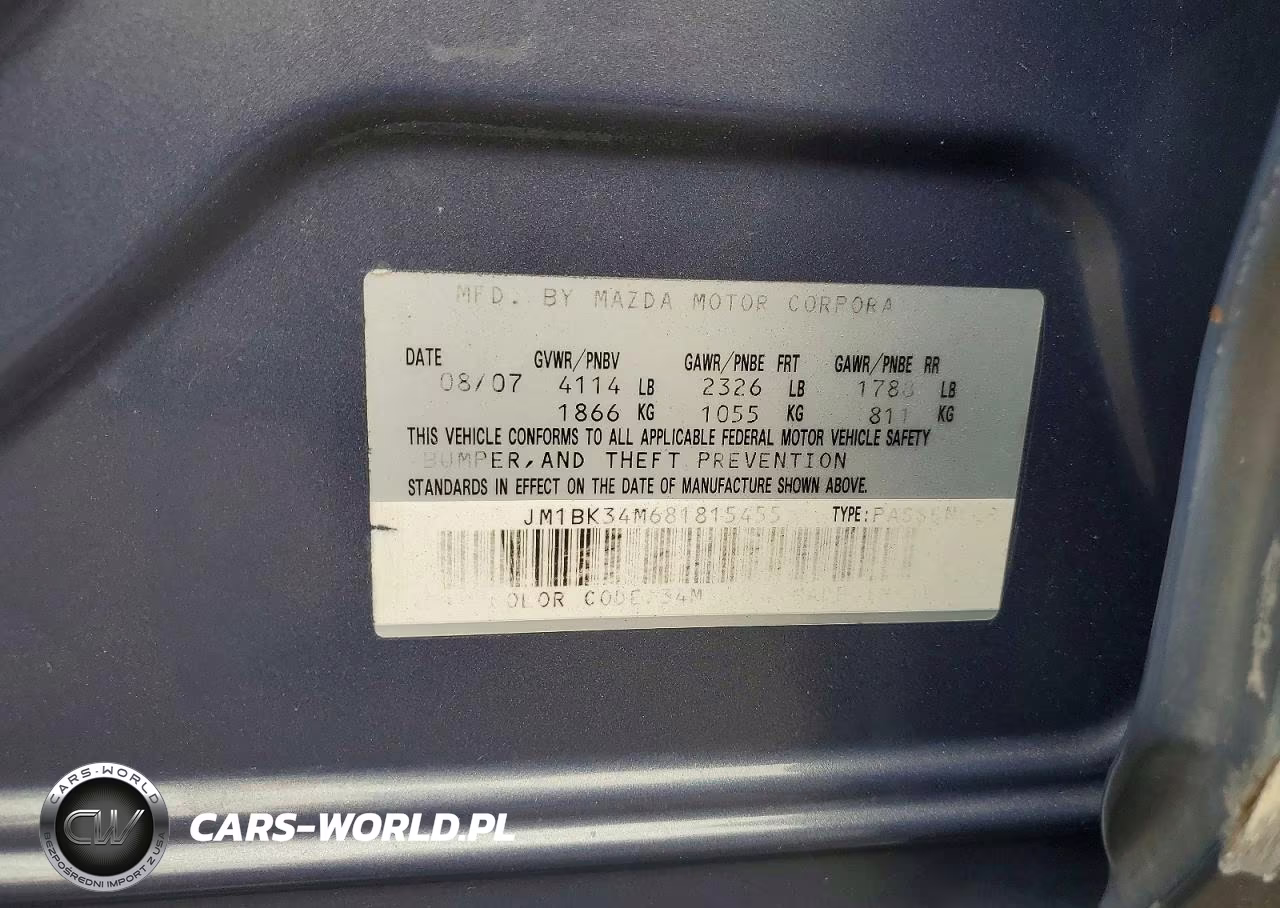 2008 Mazda Mazdaspeed3 Grand Touring VIN:JM1BK34M681815455 - 12