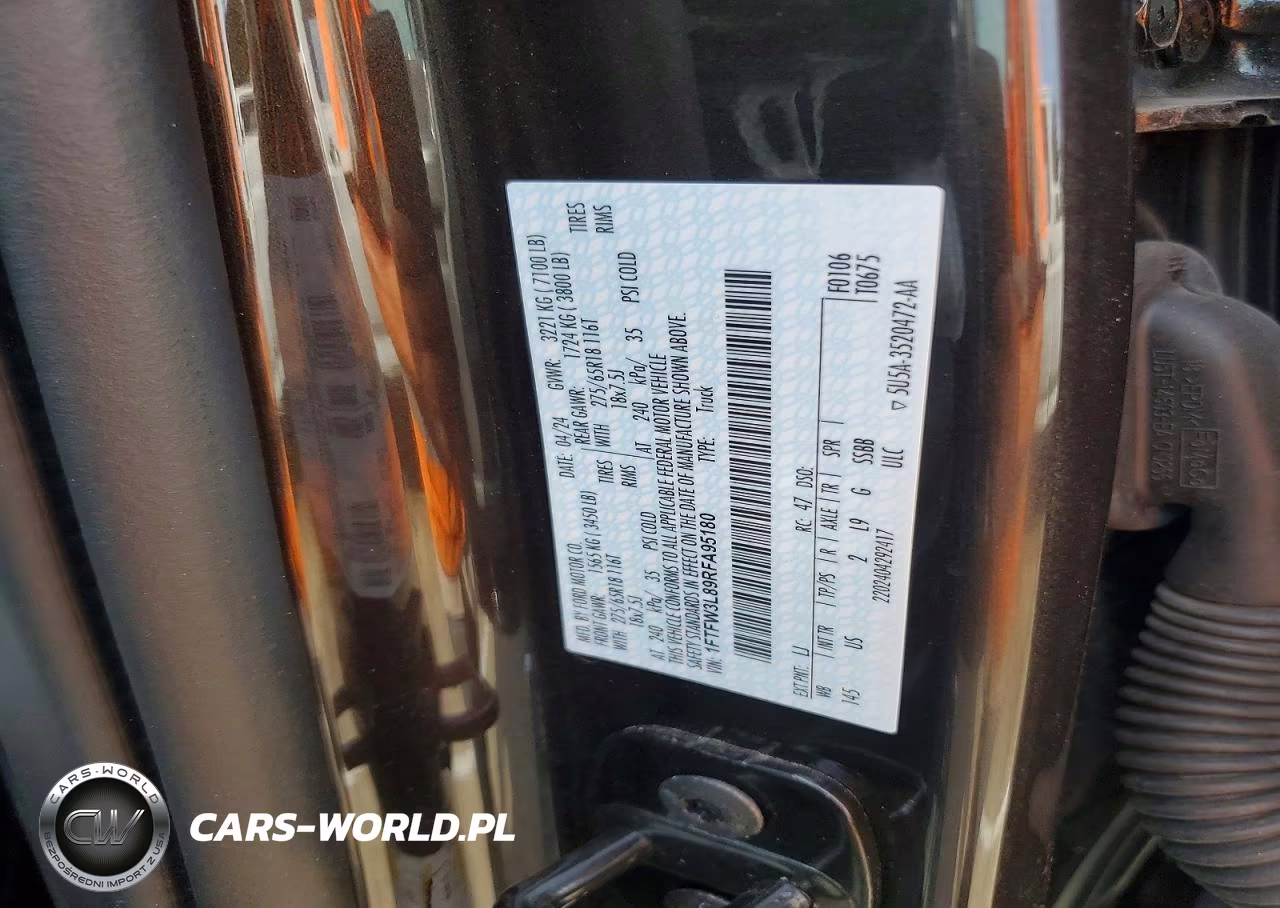 2024 Ford F150 Xlt VIN:1FTFW3L89RFA95180 - 12