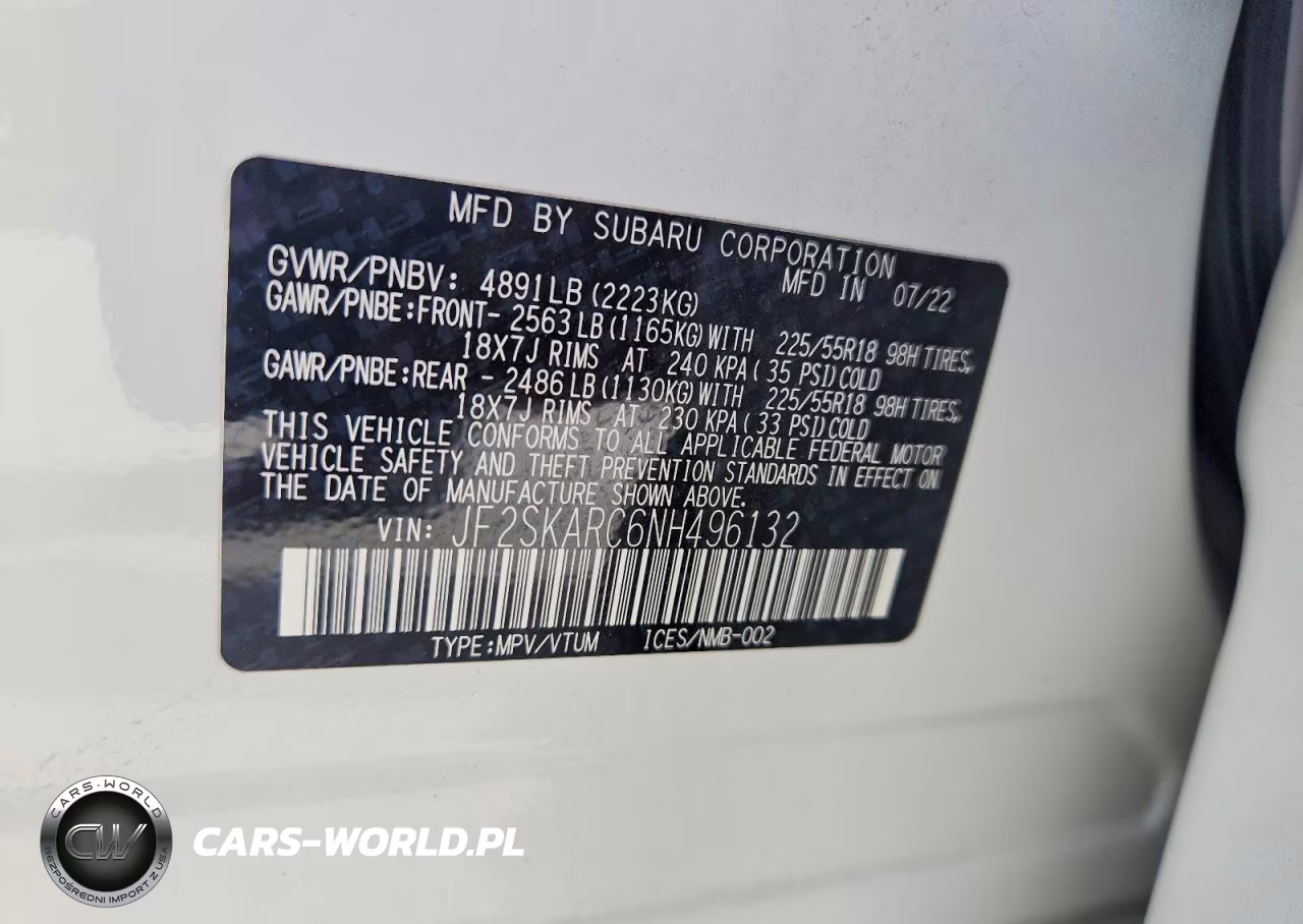 2022 Subaru Forester Touring VIN:JF2SKARC6NH496132 - 13