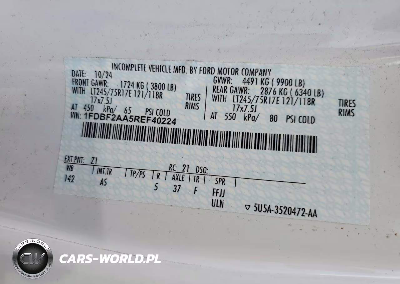 2024 Ford F250 Super Duty VIN:1FDBF2AA5REF40224 - 12