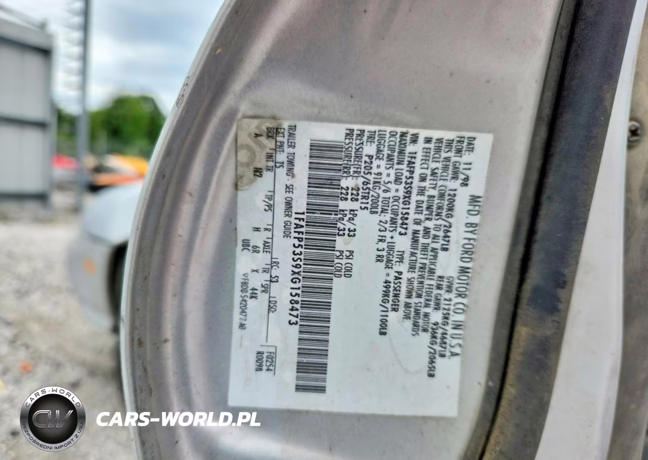 1999 Ford Taurus Se VIN:1FAFP53S9XG158473 - 12