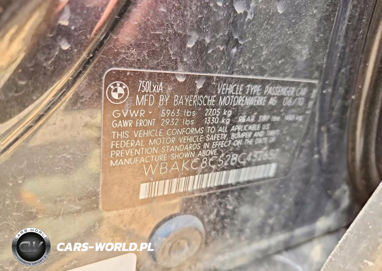 2011 BMW 750 Lxi VIN:WBAKC8C52BC432657 - 13