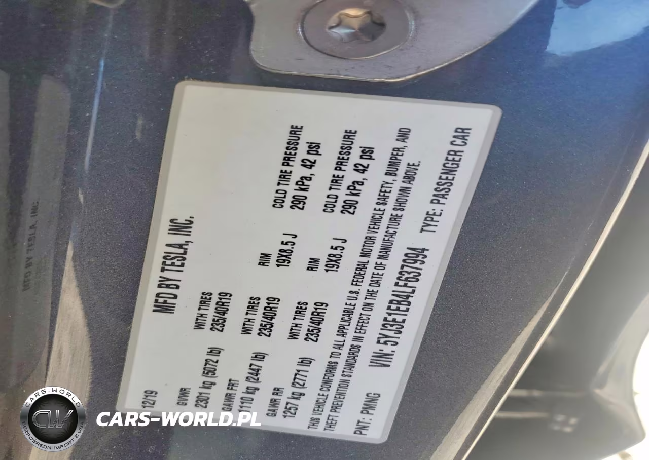 2020 Tesla Model 3 VIN:5YJ3E1EB4LF637994 - 12