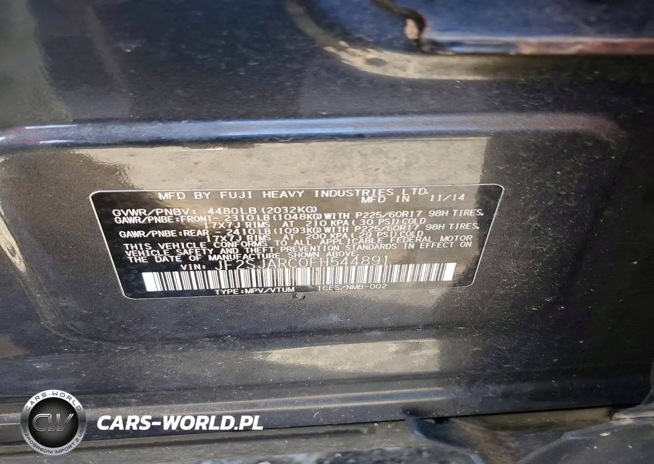 2015 Subaru Forester 2.5I Limited VIN:JF2SJARC0FH544891 - 13