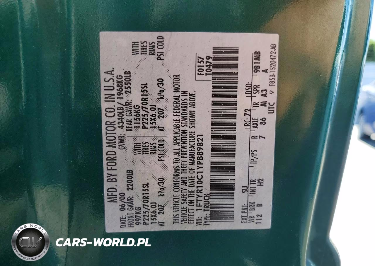 2000 Ford Ranger VIN:1FTYR10C1YPB89821 - 12