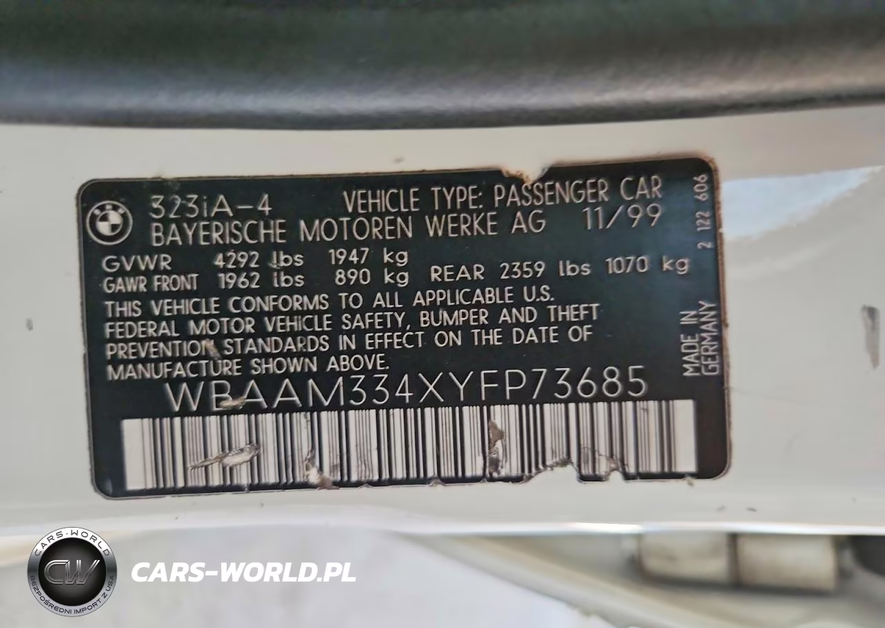 2000 BMW 323 I VIN:WBAAM334XYFP73685 - 12