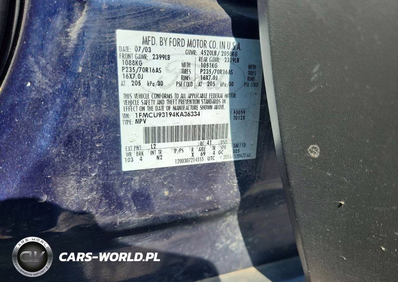 2004 Ford Escape Xlt VIN:1FMCU93194KA36334 - 12