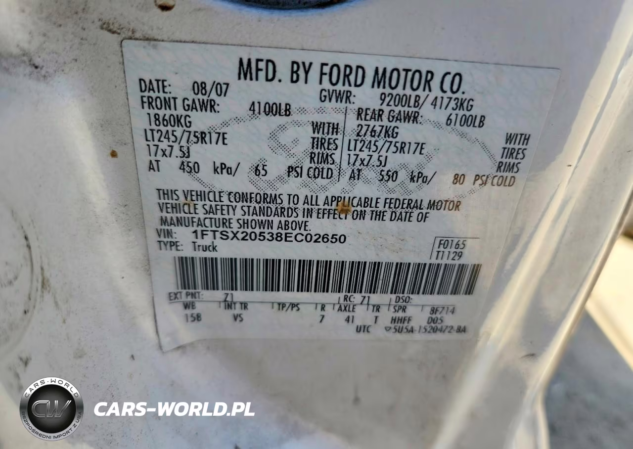 2008 Ford F250 Super Duty VIN:1FTSX20538EC02650 - 12
