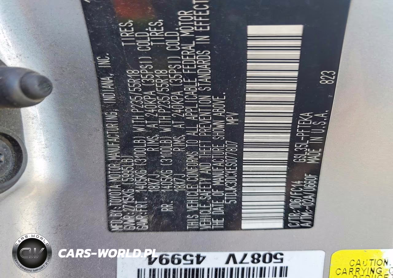 2014 Toyota Sienna Le VIN:5TDJK3DCXES077807 - 13
