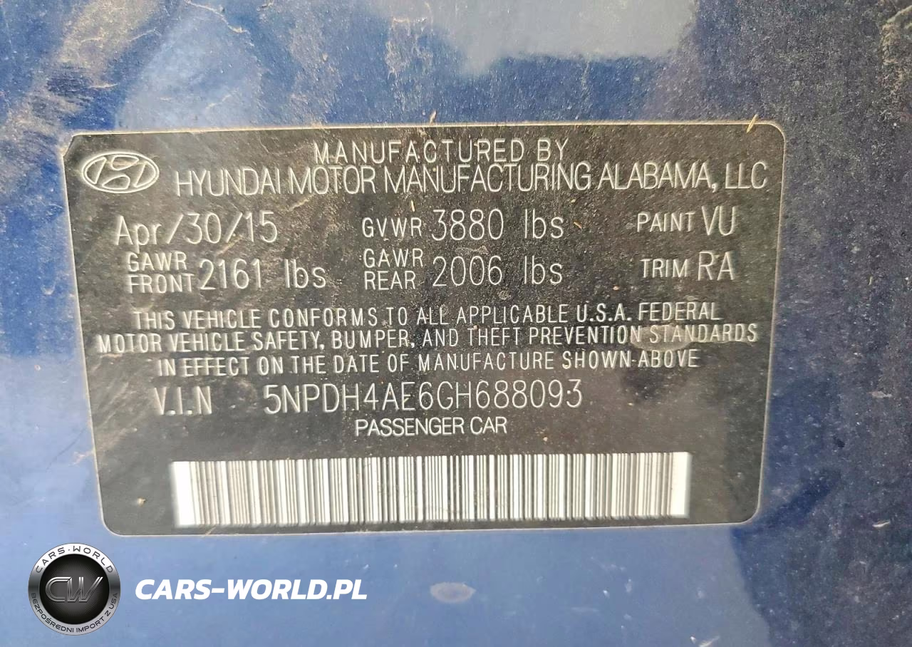 2016 Hyundai Elantra Se VIN:5NPDH4AE6GH688093 - 13