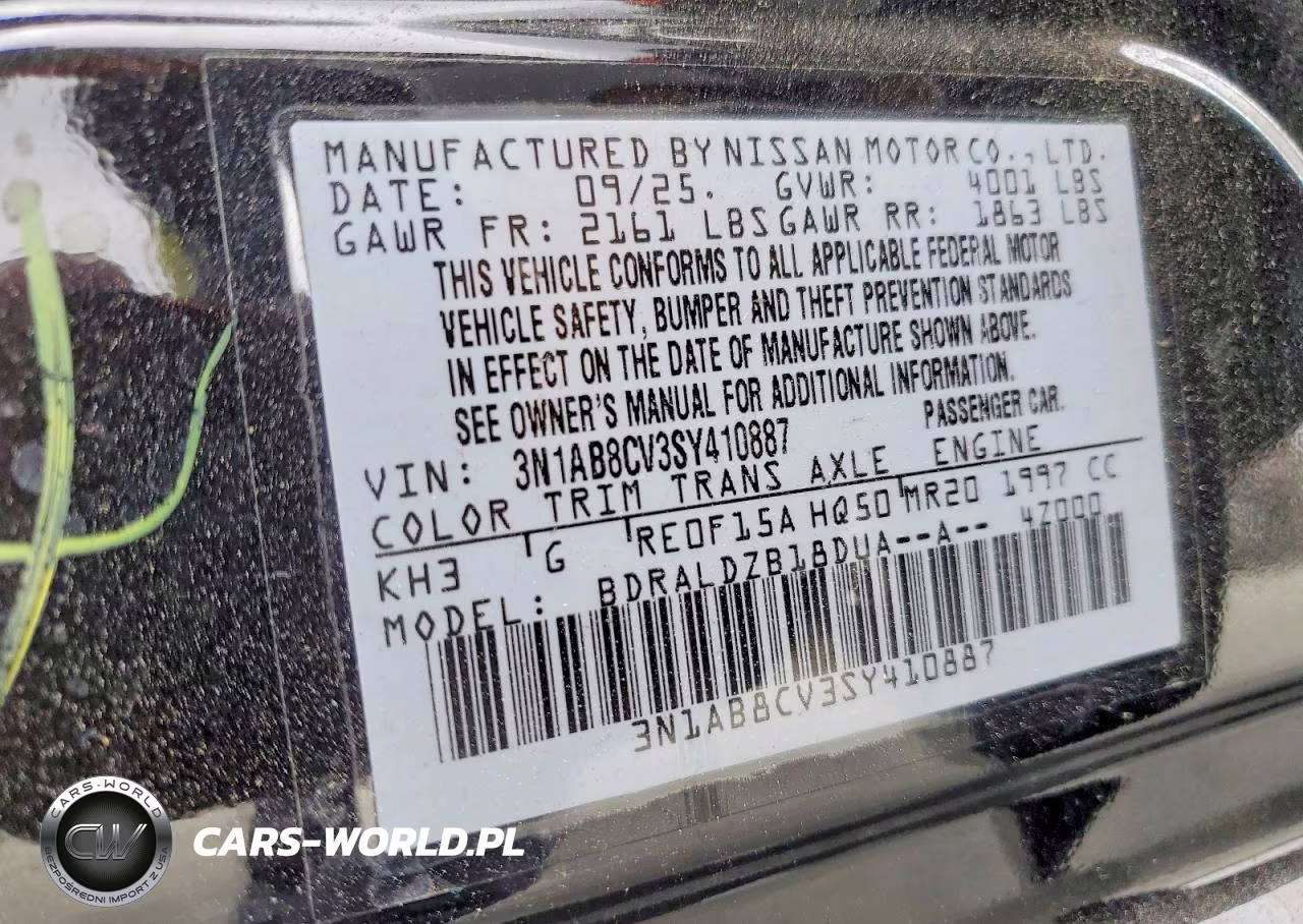 2025 Nissan Sentra Sv VIN:3N1AB8CV3SY410887 - 12