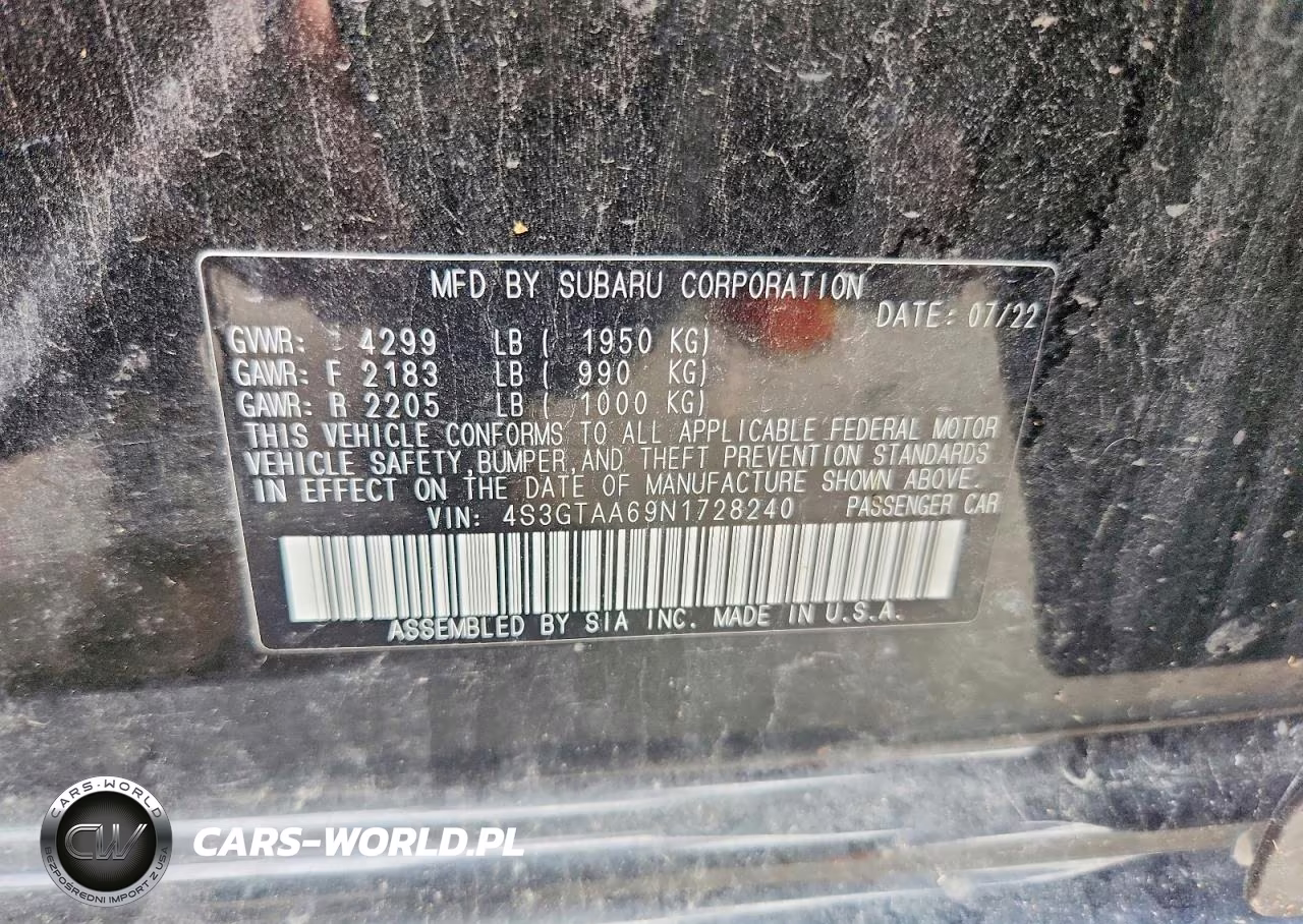 2022 Subaru Impreza VIN:4S3GTAA69N1728240 - 12