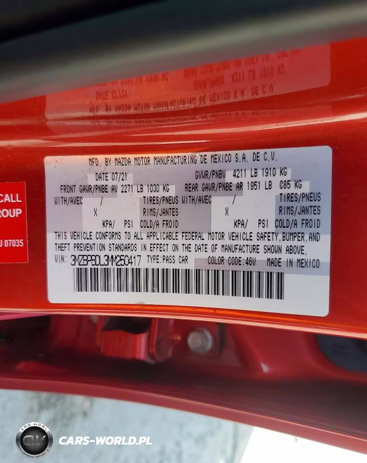 2021 Mazda 3 Premium VIN:3MZBPBDL3MM250417 - 12