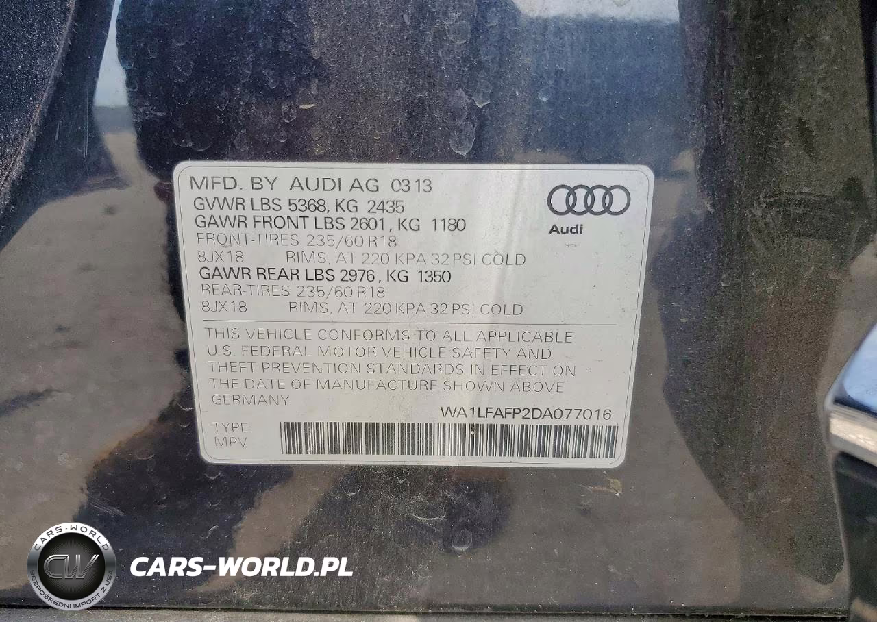 2013 Audi Q5 2.0T Premium VIN:WA1LFAFP2DA077016 - 13