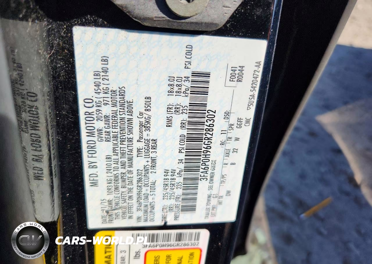2016 Ford Fusion Se VIN:3FA6P0H96GR286302 - 12