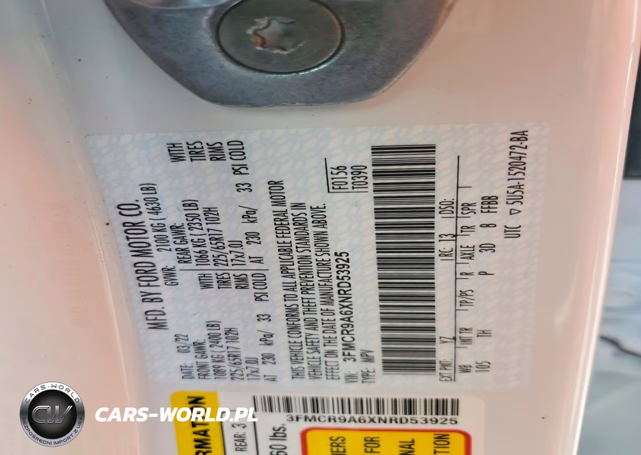 2022 Ford Bronco Sport VIN:3FMCR9A6XNRD53925 - 13