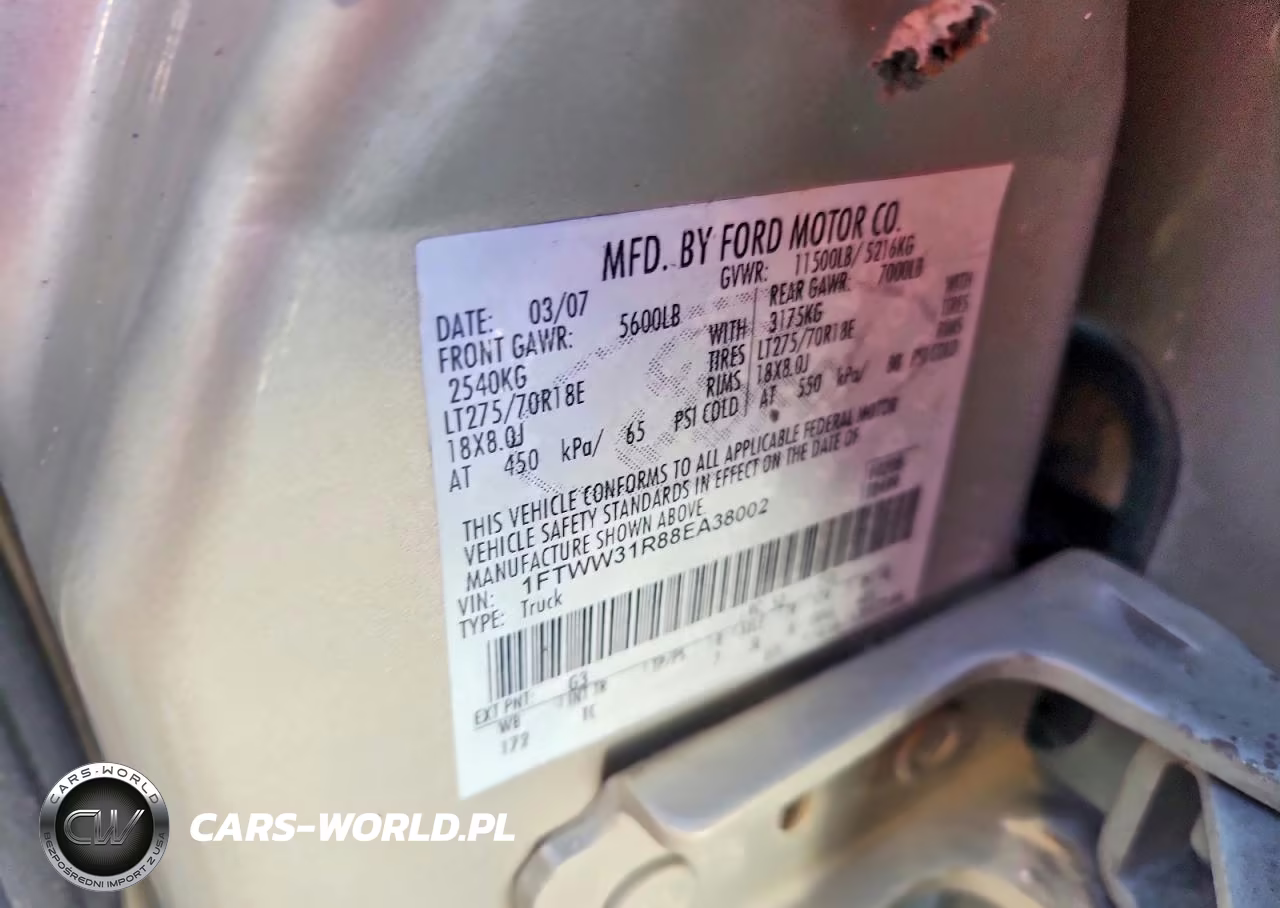 2008 Ford F350 Srw Super Duty VIN:1FTWW31R88EA38002 - 13