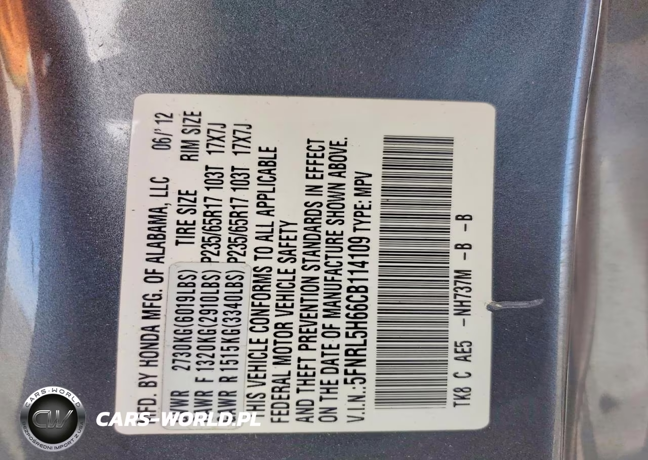 2012 Honda Odyssey Exl VIN:5FNRL5H66CB114109 - 13
