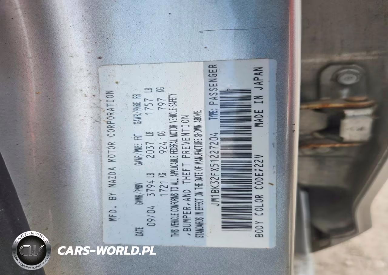 2005 Mazda 3 I VIN:JM1BK32FX51227204 - 13