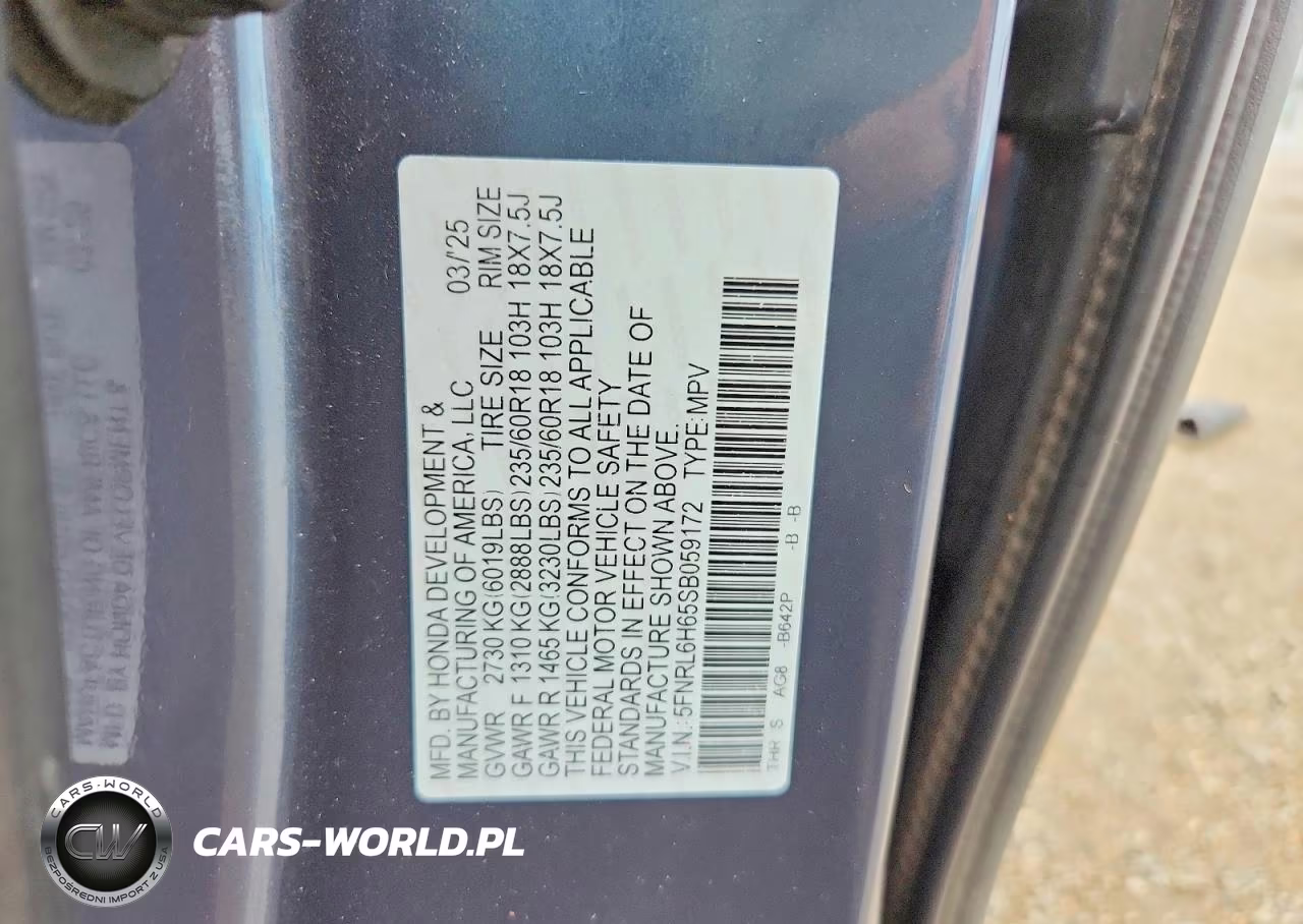 2025 Honda Odyssey Exl VIN:5FNRL6H65SB059172 - 13