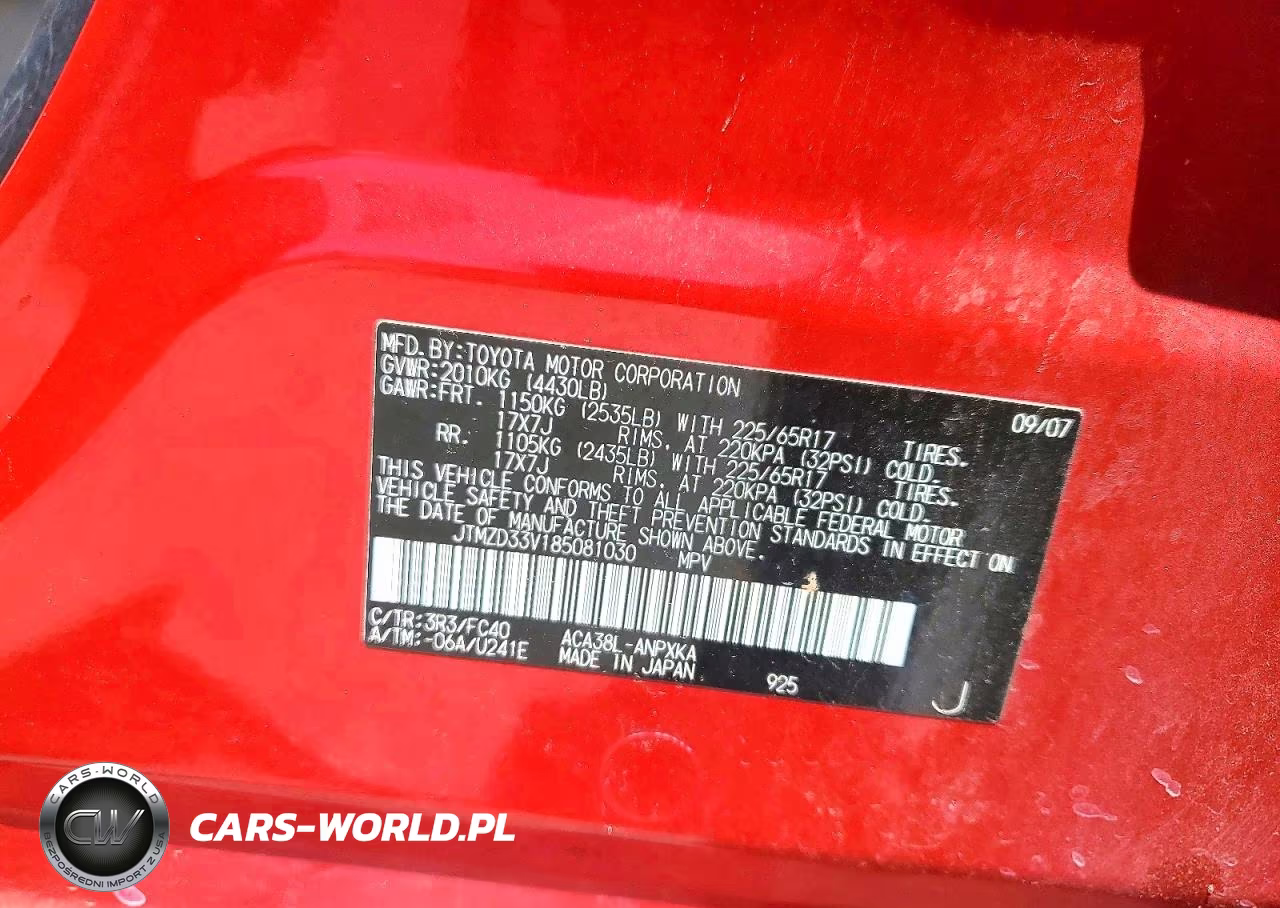 2008 Toyota Rav4 Base VIN:JTMZD33V185081030 - 12