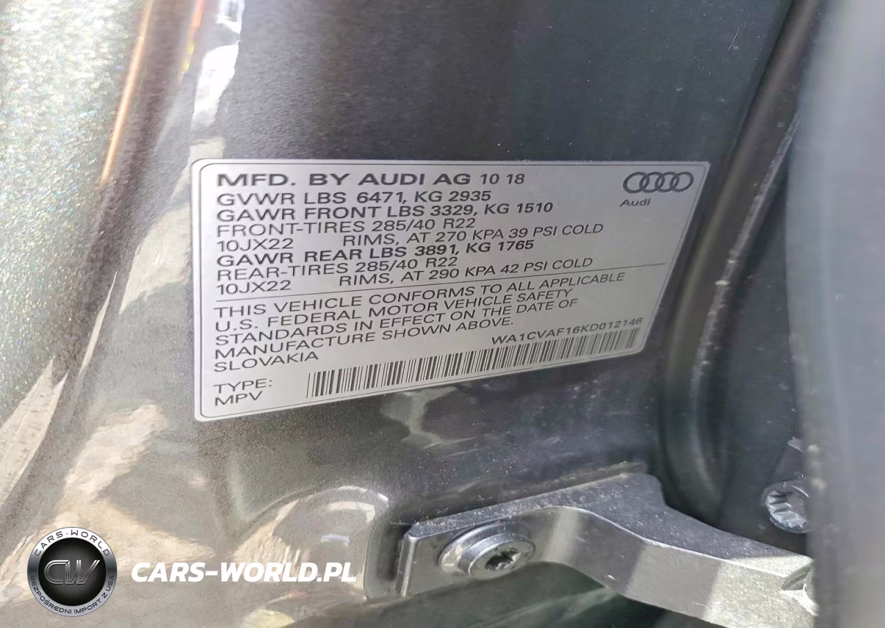 2019 Audi Q8 Prestige VIN:WA1CVAF16KD012146 - 13