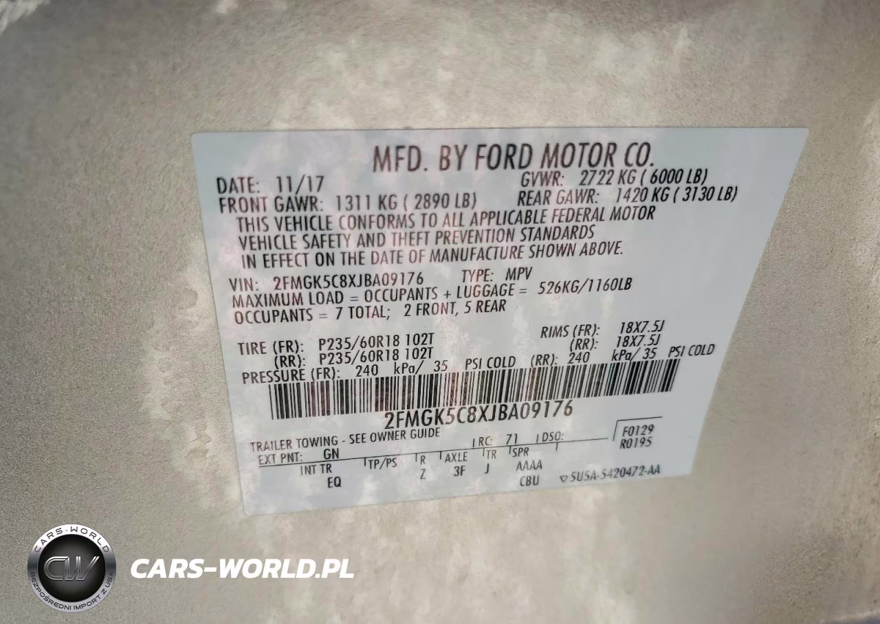 2018 Ford Flex Sel VIN:2FMGK5C8XJBA09176 - 13